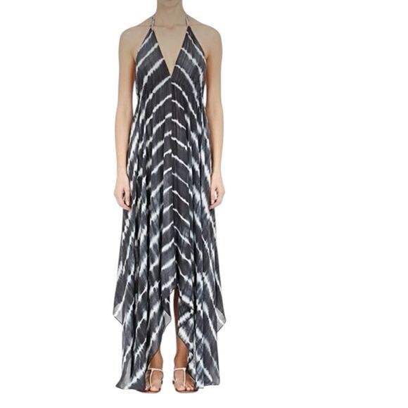 Viola Parrocchetti Navy Blue Ombre Anita Strappy Halter Vacation Maxi Dress - Picture 8 of 8